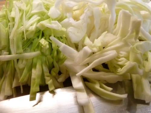 chopping cabbage for sauerkraut